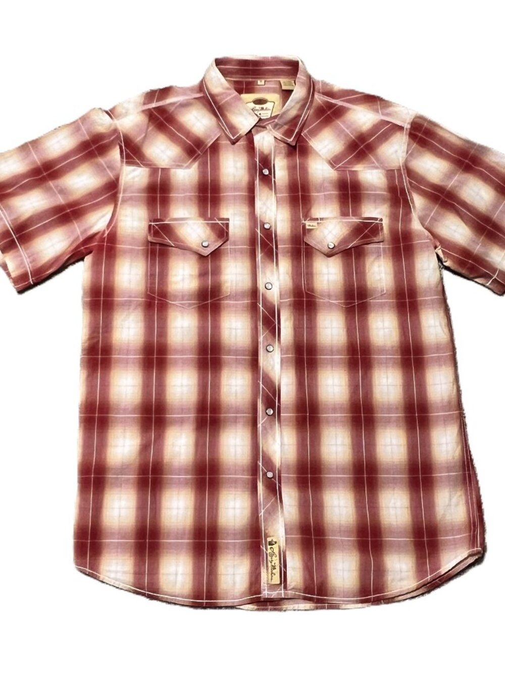 Retro Western Neo-vintage Larry Mahan SS Plaid Pearl-snap Shirt Men's XL